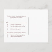 Art Deco Love Trees Wedding Menu Choice RSVP (Achterkant)