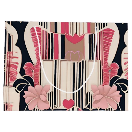 Art Deco Love Wrapping Paper Groot Cadeauzakje (Achterkant)