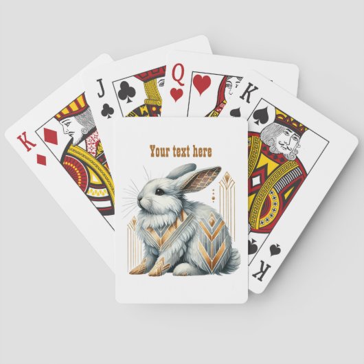 Art Deco lovers customizable bunny Pokerkaarten (Achterkant)