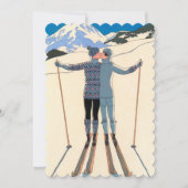 Art Deco, Lovers in de sneeuwweddenschap Kaart (Voorkant)