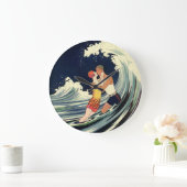  Art Deco Lovers Kiss in The Waves bij Beach Grote Klok (Huis)