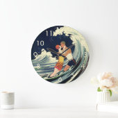  Art Deco Lovers Kiss in The Waves bij Beach Grote Klok (Huis)