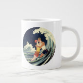 Art Deco Lovers Kiss in The Waves bij Beach Grote Koffiekop (Rechts)