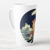 Art Deco Lovers Kiss in The Waves bij Beach Latte Mok (Linkerhoek)