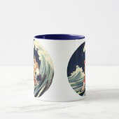  Art Deco Lovers Kiss in The Waves bij Beach Mok (Midden)