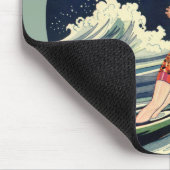  Art Deco Lovers Kiss in The Waves bij Beach Muismat (Hoek)