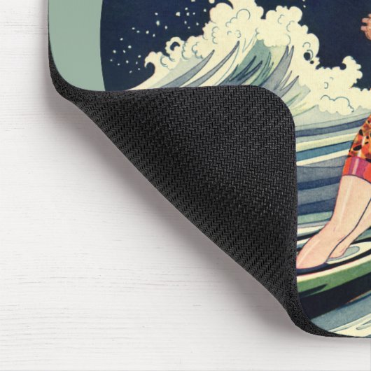  Art Deco Lovers Kiss in The Waves bij Beach Muismat (Hoek)