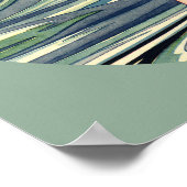  Art Deco Lovers Kiss in The Waves bij Beach Poster (Hoek)