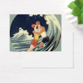  Art Deco Lovers Kiss in The Waves bij Beach Visitekaartje (Bureau)