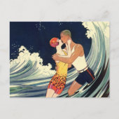  Art Deco Lovers Kiss Wedding Save the Date Aankondigingskaart (Voorkant)