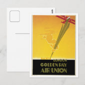  Art Deco-luchtvaartmaatschappijen reizen en Briefkaart (Voorkant / Achterkant)