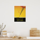  Art Deco-luchtvaartmaatschappijen reizen en Poster (Keuken)