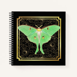 Art Deco Luna Moth Notitieboek