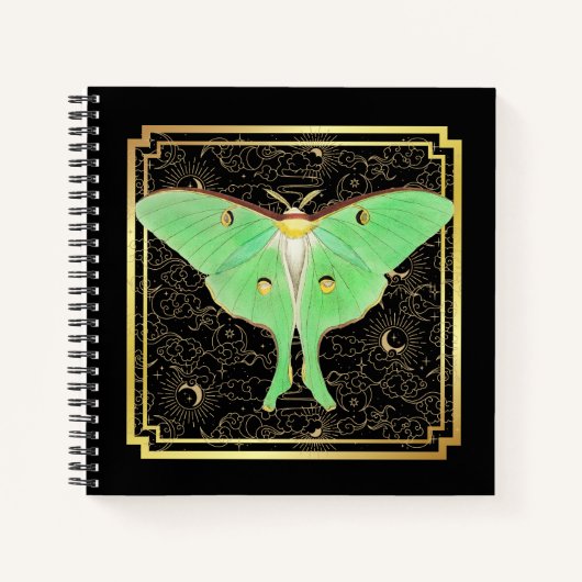 Art Deco Luna Moth Notitieboek (Voorkant)