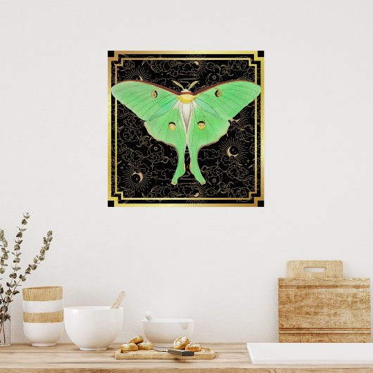 Art Deco Luna Moth Poster (Keuken)