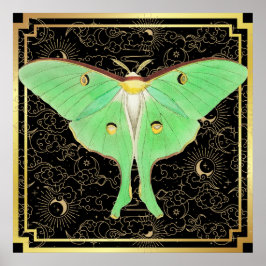 Art Deco Luna Moth Poster