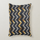 "Art Deco Luxe Design: Goud, Zilver & Blauw Accent Kussen (Voorkant(Verticaal))