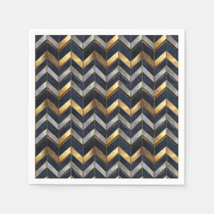 "Art Deco Luxe Design: Goud, Zilver & Blauw Servet