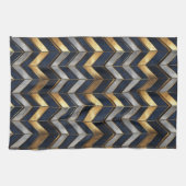 "Art Deco Luxe Design: Goud, Zilver & Blauw Theedoek (Horizontaal)