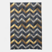 "Art Deco Luxe Design: Goud, Zilver & Blauw Theedoek (Verticaal)