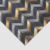"Art Deco Luxe Design: Goud, Zilver & Blauw Tissuepapier (Detail)
