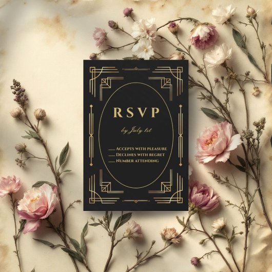 Art Deco Luxe Elegante Moderne Respons Kaart