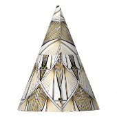Art Deco, luxe gouden motief Feesthoedjes (Achterkant)
