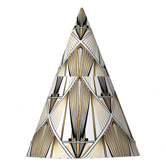 Art Deco, luxe gouden motief Feesthoedjes (Voorkant)