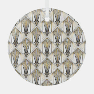 Art Deco, luxe gouden motief Glas Ornament