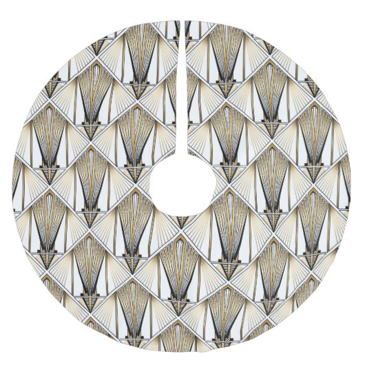 Art Deco, luxe gouden motief Kerstboom Rok (Voorkant)