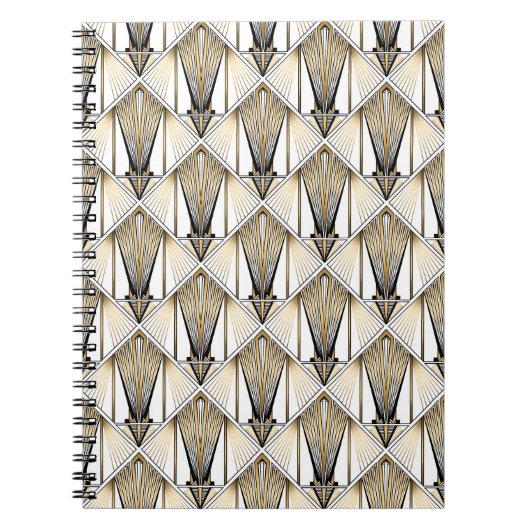Art Deco, luxe gouden motief Notitieboek (Voorkant)