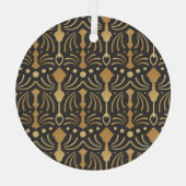 Art Deco Luxe: Japans Elegance Glas Ornament (Achterkant)