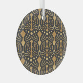 Art Deco Luxe: Japans Elegance Glas Ornament (Voorkant Rechts)