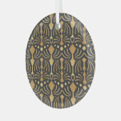 Art Deco Luxe: Japans Elegance Glas Ornament (Voorkant links)