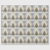 Art Deco Luxe Kerst Gouden Ornamenten Bogen Cadeaupapier (Vlak)