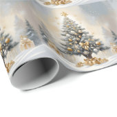 Art Deco Luxe Kerst Gouden Ornamenten Bogen Cadeaupapier (Rol Hoek)