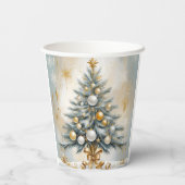 Art Deco Luxe Kerst Gouden Ornamenten Bogen Papieren Bekers (Achterkant)