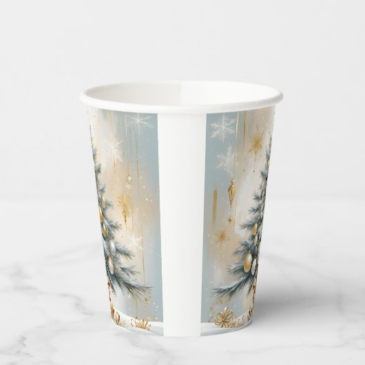 Art Deco Luxe Kerst Gouden Ornamenten Bogen Papieren Bekers (Links)