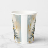 Art Deco Luxe Kerst Gouden Ornamenten Bogen Papieren Bekers (Rechts)