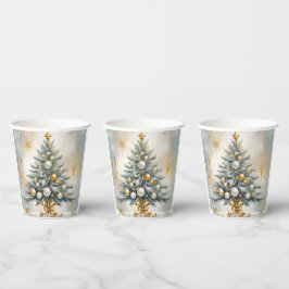 Art Deco Luxe Kerst Gouden Ornamenten Bogen Papieren Bekers