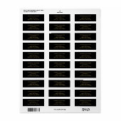 Art Deco Luxe Modern Retour Adres Label (Full Sheet)