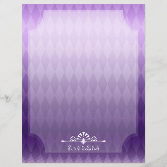 Art Deco Luxe Paarse Briefhoofd (Voorkant)