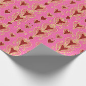 Art Deco Luxe Rood Roze Inpakpapier Roll (Hoek)