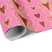 Art Deco Luxe Rood Roze Inpakpapier Roll (Rol Hoek)