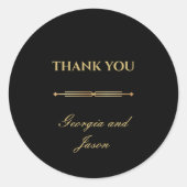 Art deco luxe stijlvolle moderne bruiloft ronde sticker (Voorkant)