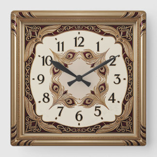 Art Deco Luxe Vierkante Klok