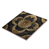 Art Deco Luxe Zwart en Goud Tegeltje (Zijkant)
