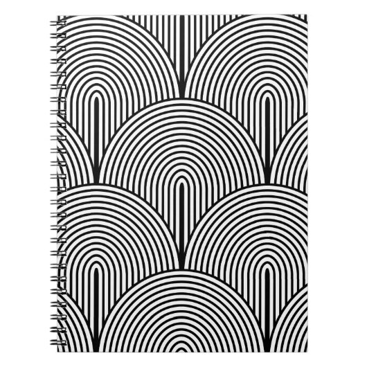 Art Deco, luxe zwart wit. Notitieboek (Voorkant)