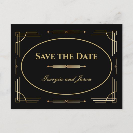 Art Deco Luxury Save the Date Kaart (Voorkant)