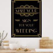 Art Deco Maak je eigen poster feest of bruiloft (Keuken)